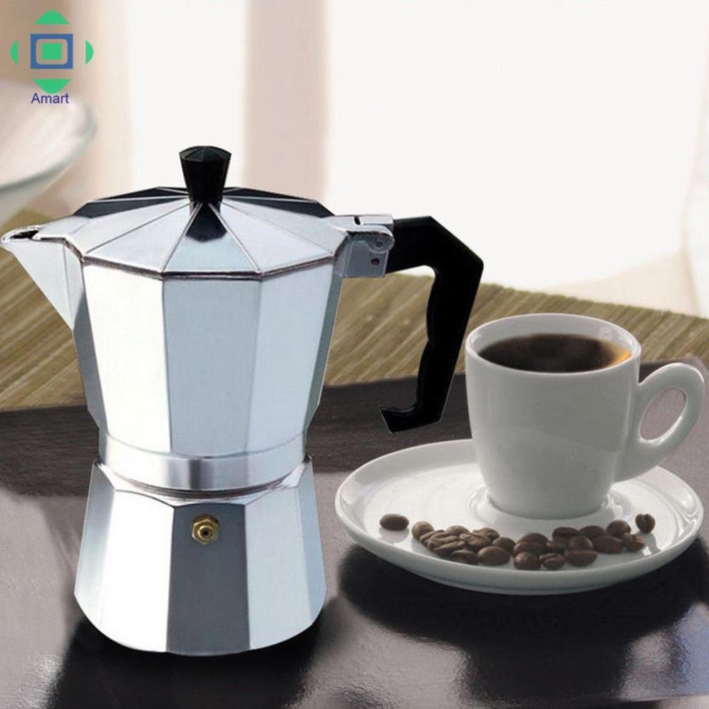 Bình pha cà phê Moka kiểu Ý 300ml bằng Nhôm cao cấp