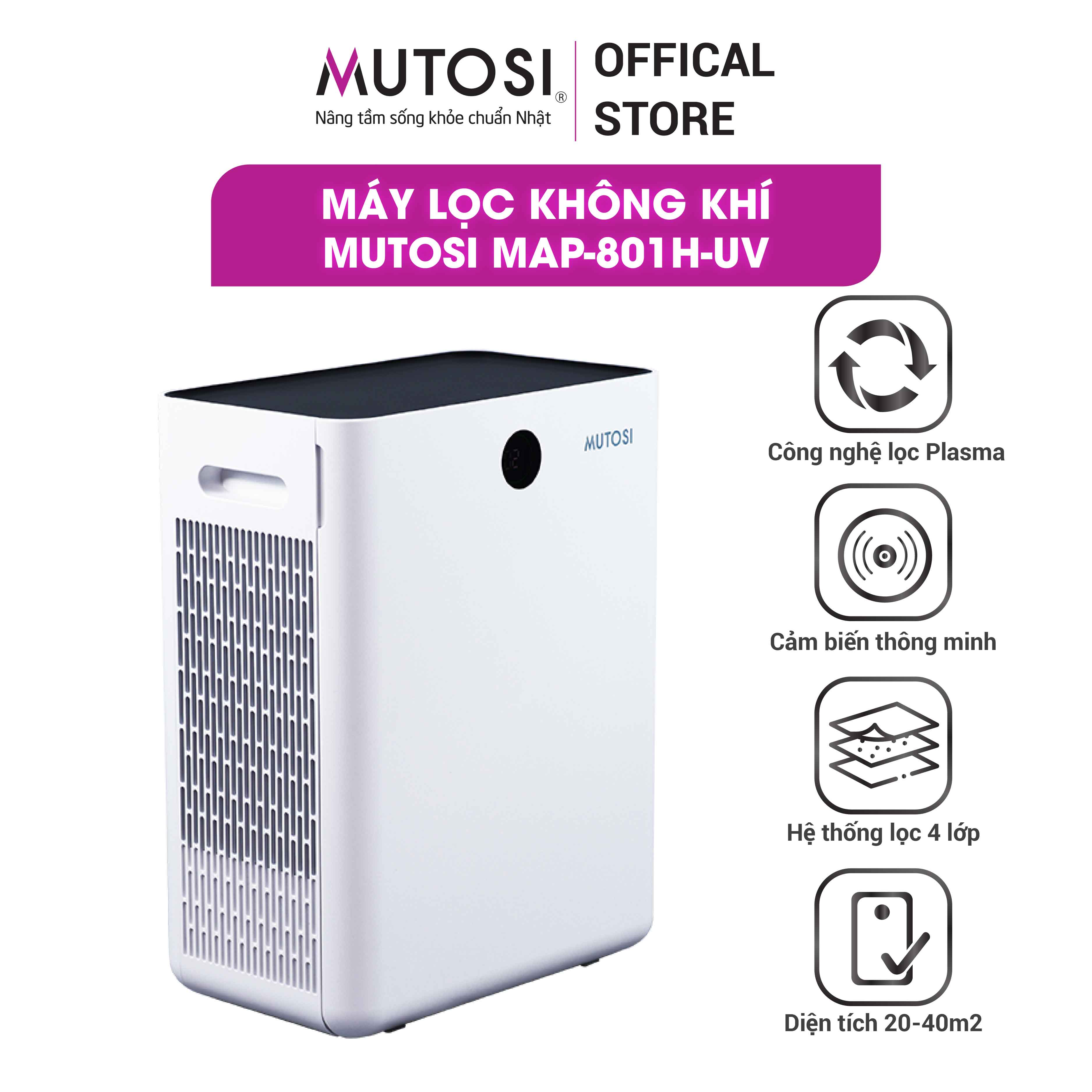 Máy Lọc Không Khí Mutosi MAP-801H-UV - Hàng Chính Hãng