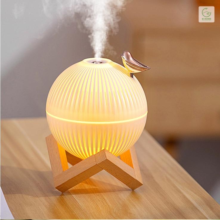 Máy xông tinh dầu cao cấp Ghome kiêm đèn ngủ, phun sương tạo ẩm phòng điều hòa 3 chế độ đèn 200ml DIENTU1