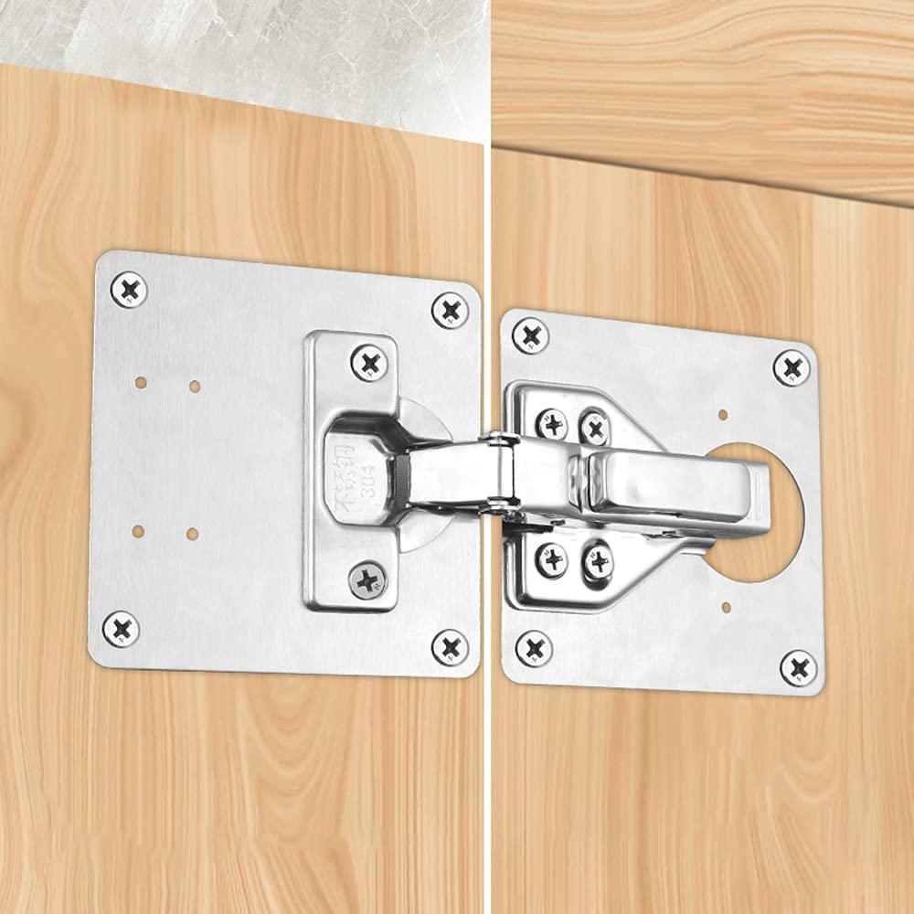 Tấm sửa chữa bản lề 2 mảnh với lỗ,Tủ sửa chữa bản lề với vít,Bộ sửa chữa bản lề bằng thép không gỉ