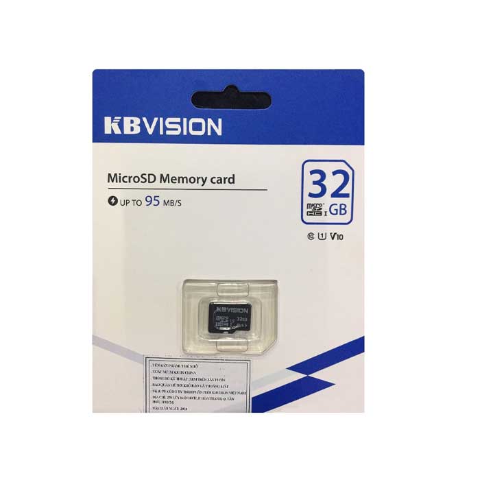 Thẻ Nhớ Mirco SD Kbvision 32Gb Class 10 Chuyên Ghi Hình Cho Camera, Máy Ảnh và Điện Thoại - Hàng Chính Hãng