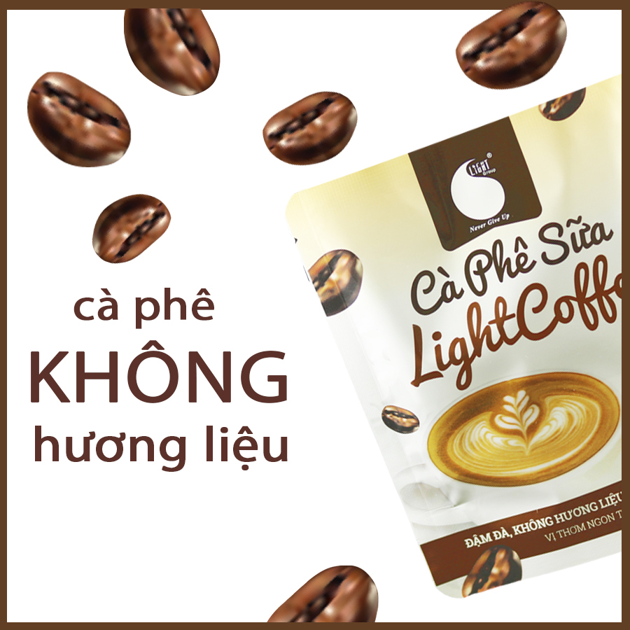 Cà phê sữa Light Coffee đậm đà , thơm ngon , đặc biệt không hương liệu , an toàn cho sức khỏe , Gói 50G tiện lợi