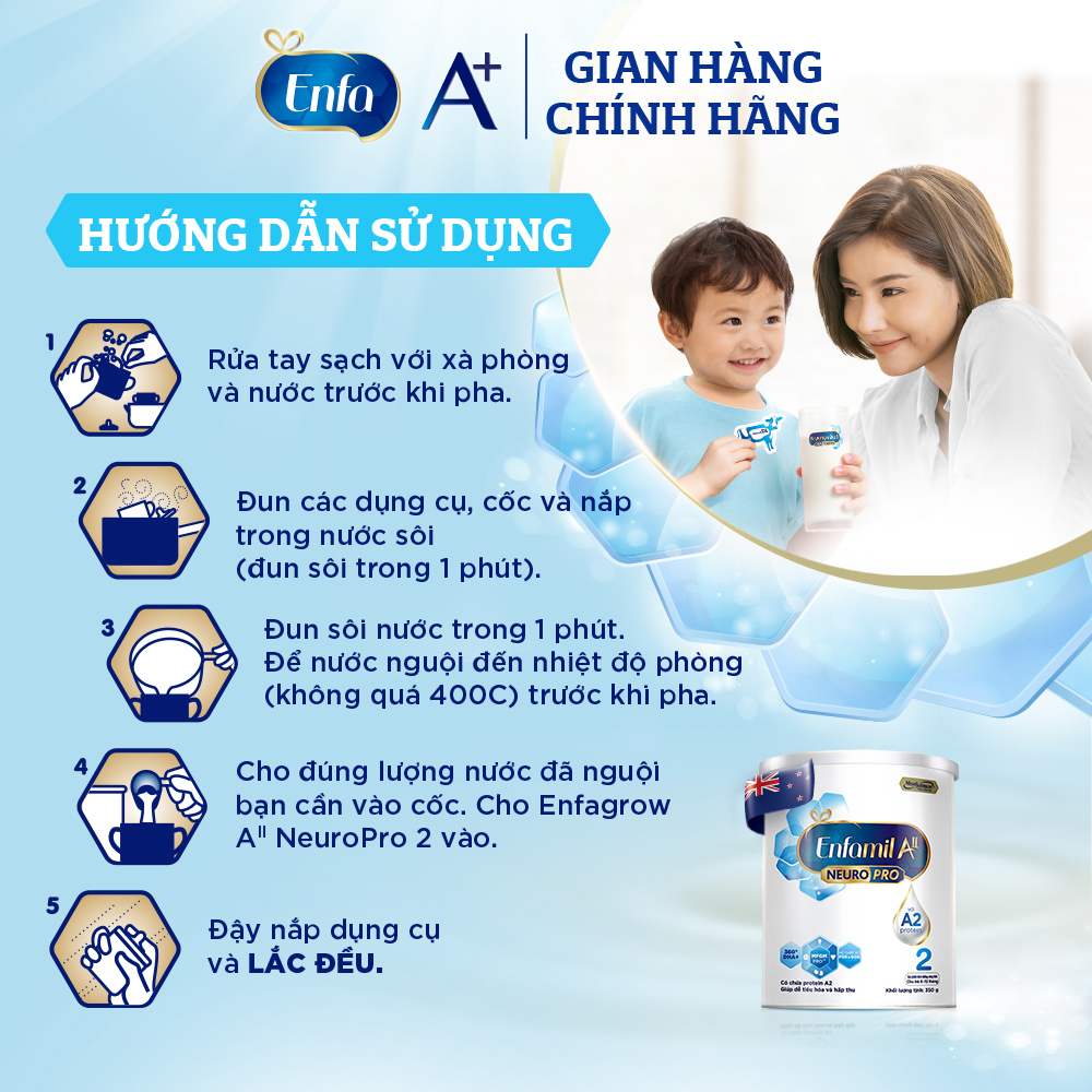 Sữa bột Enfamil A2 Neuropro 2 cho trẻ từ 6 - 12 tháng tuổi – 350g