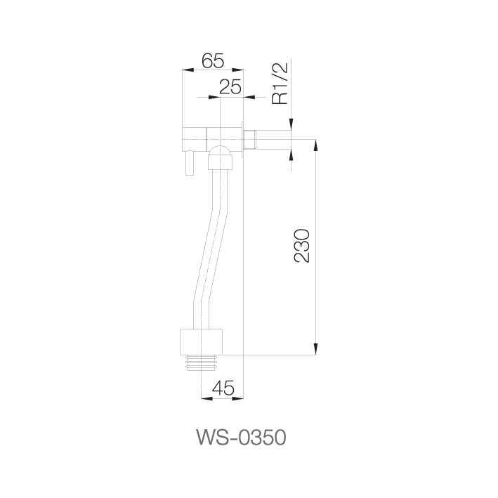 WS-0350 - Van xả bồn tiểu nam - INOX SUS 304