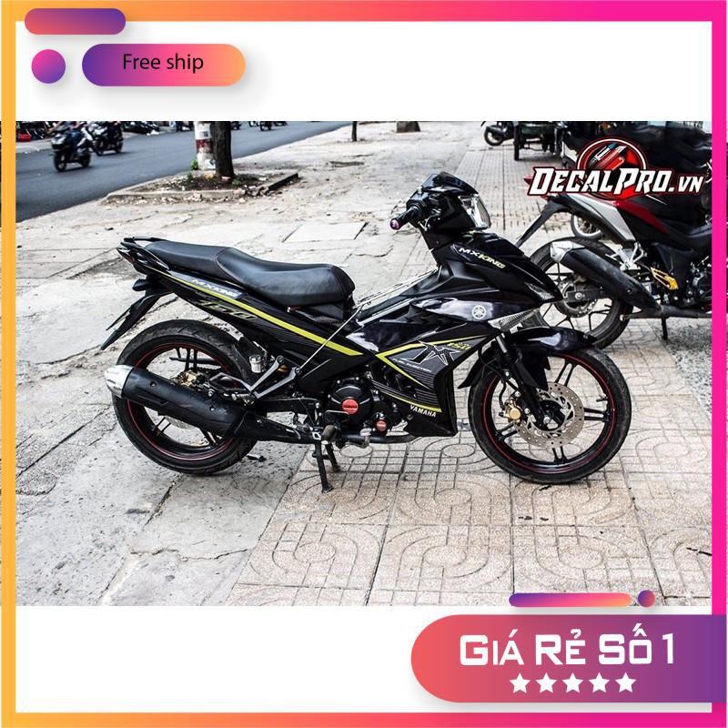Tem rời dành cho xe Exciter 150 Mx king dán xe đen bóng Tem rời dành cho xe