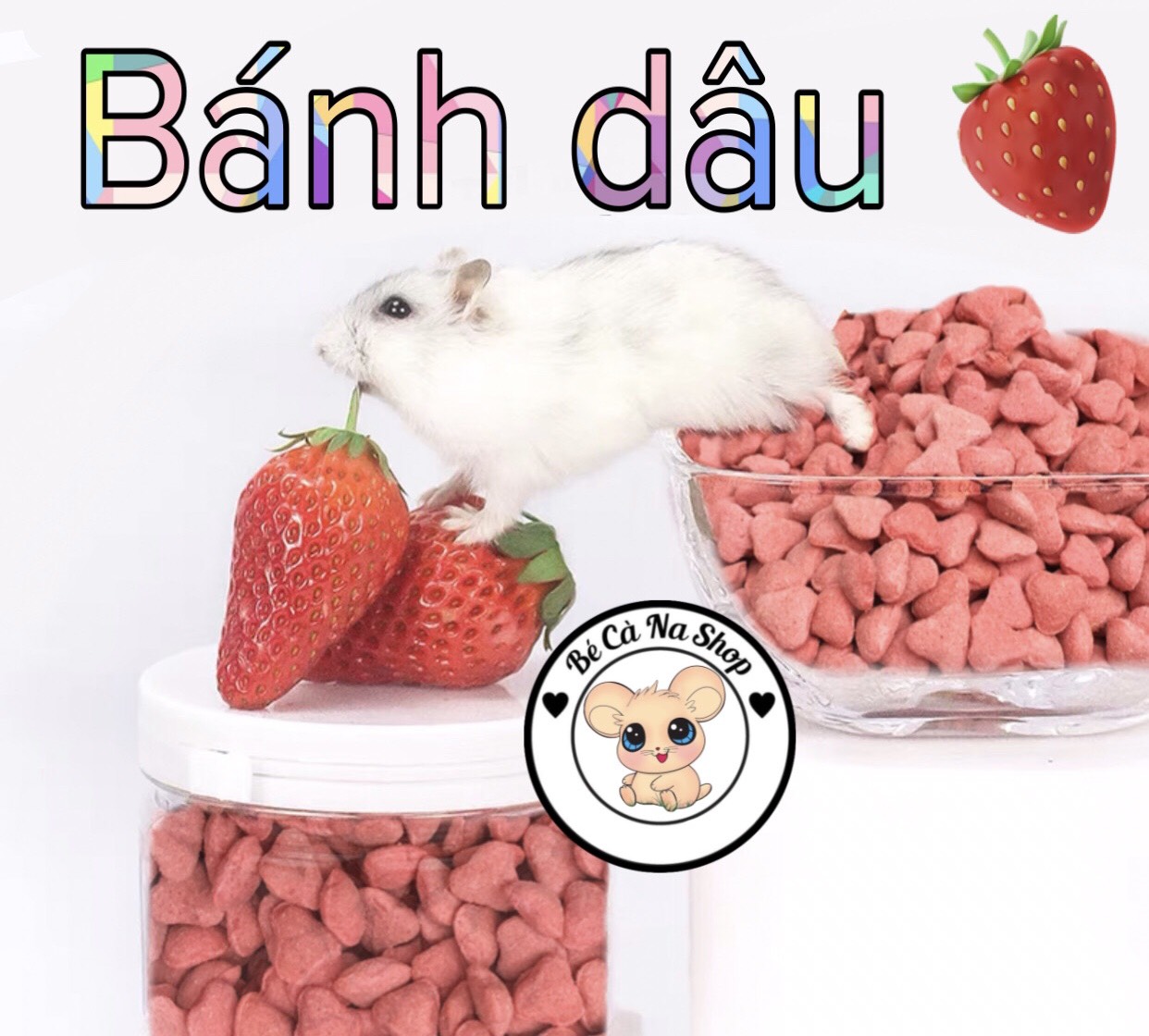 Bánh dâu [bé cà na] thức ăn mài răng cho hamster thỏ bọ sóc chinchilla ...