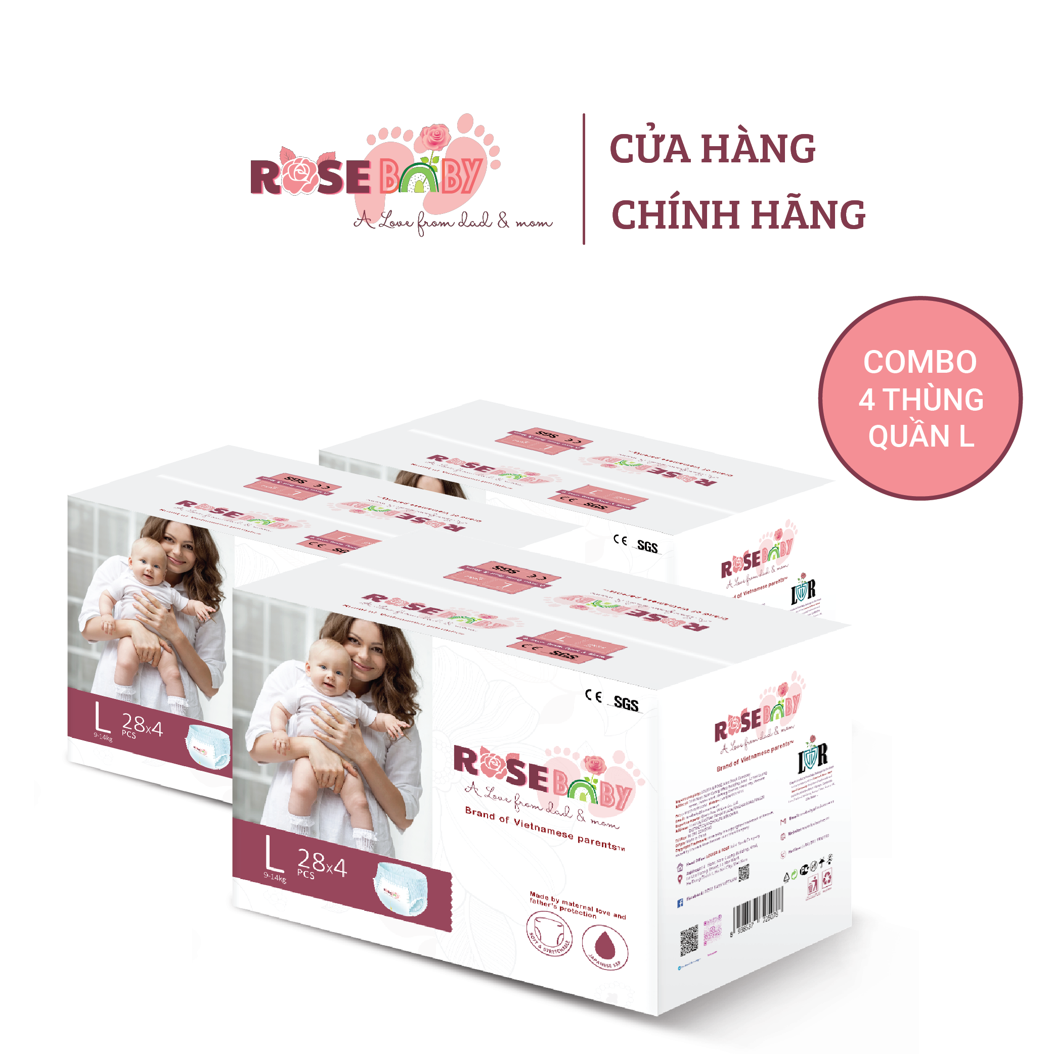 THÙNG BỈM QUẦN ROSEBABY size L