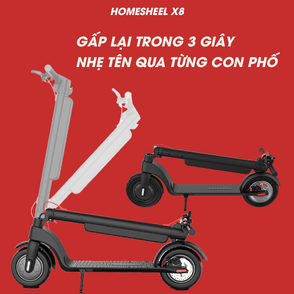 Xe Điện Scooter Gấp Gọn Thông Minh Homesheel Scooter X8