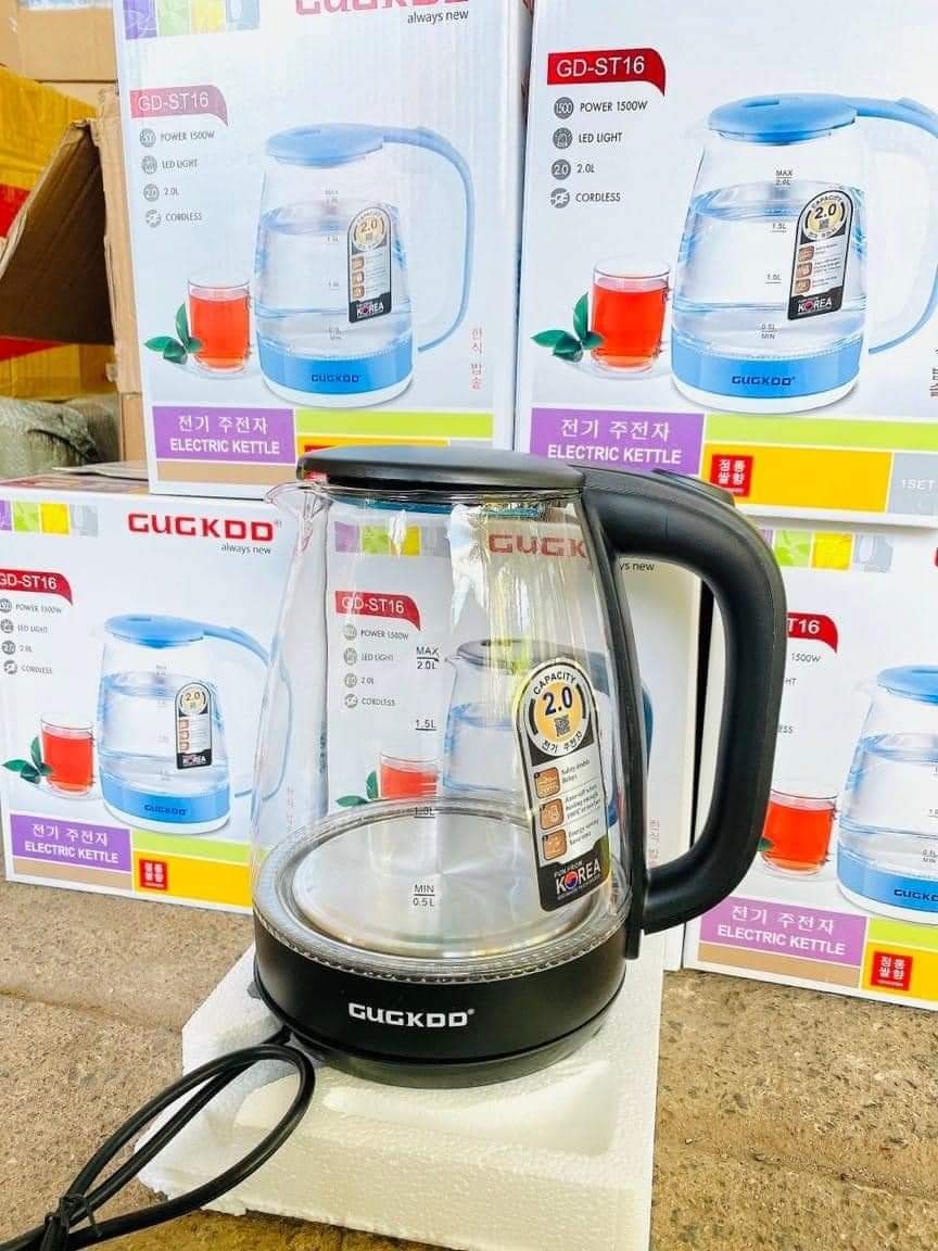 Ấm Siêu Tốc Thủy Tinh 2L Trong Suốt Cường Lực Đun Sôi Nhanh Tự Ngắt Khi Sôi - Hàng Nhập Khẩu