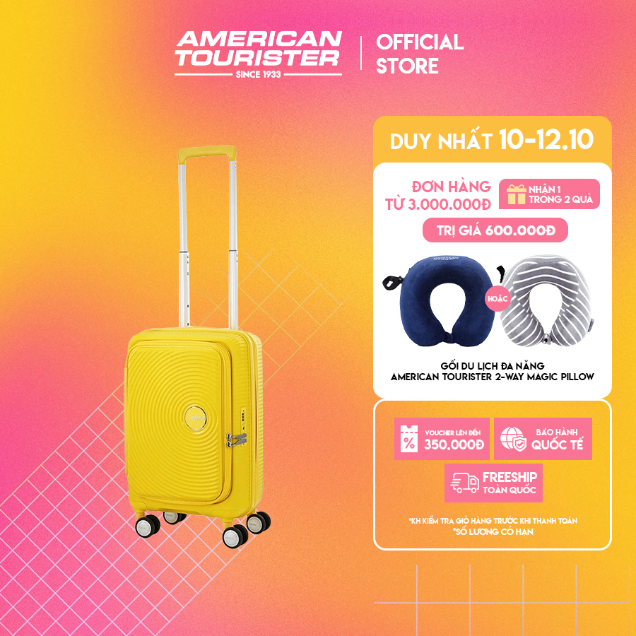 Vali kéo American Tourister Curio Spinner EXP TSA Book Open