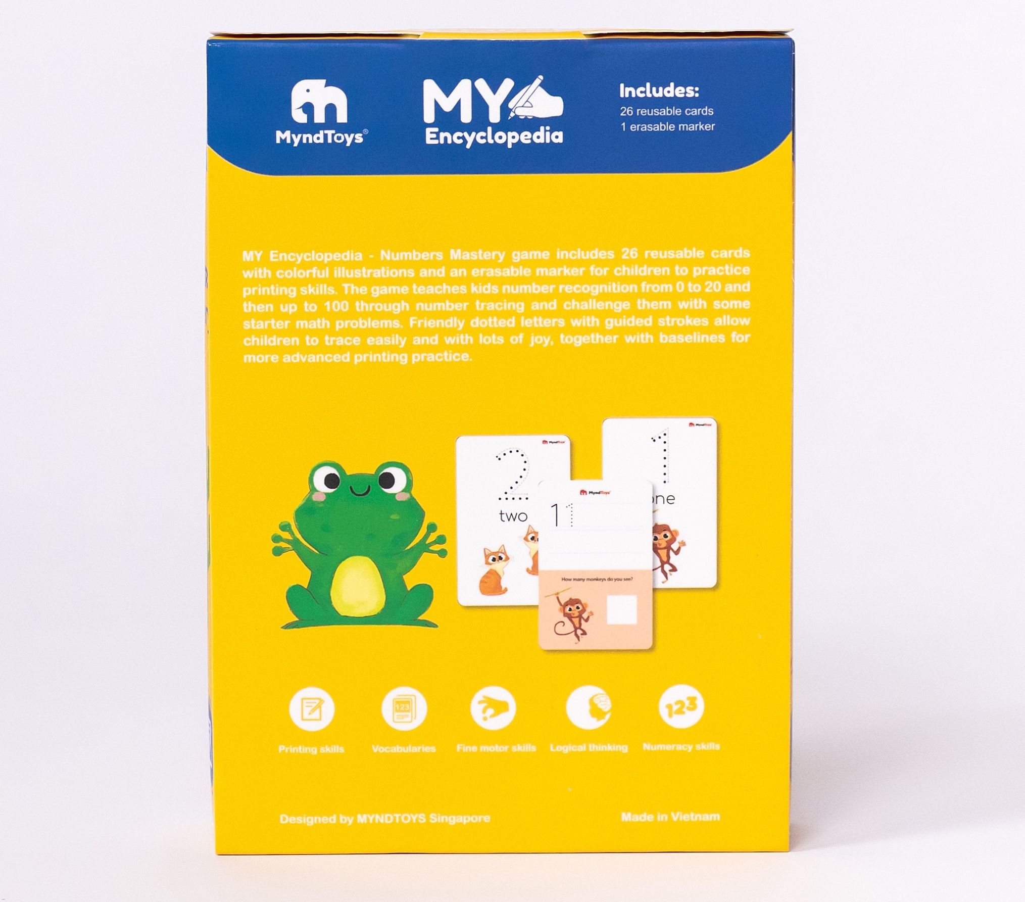 Đồ chơi Giáo dục MyndToys Flash Cards học và viết số Boardgame – My Encyclopedia – Numbers Mastery cho trẻ từ 4 tuổi