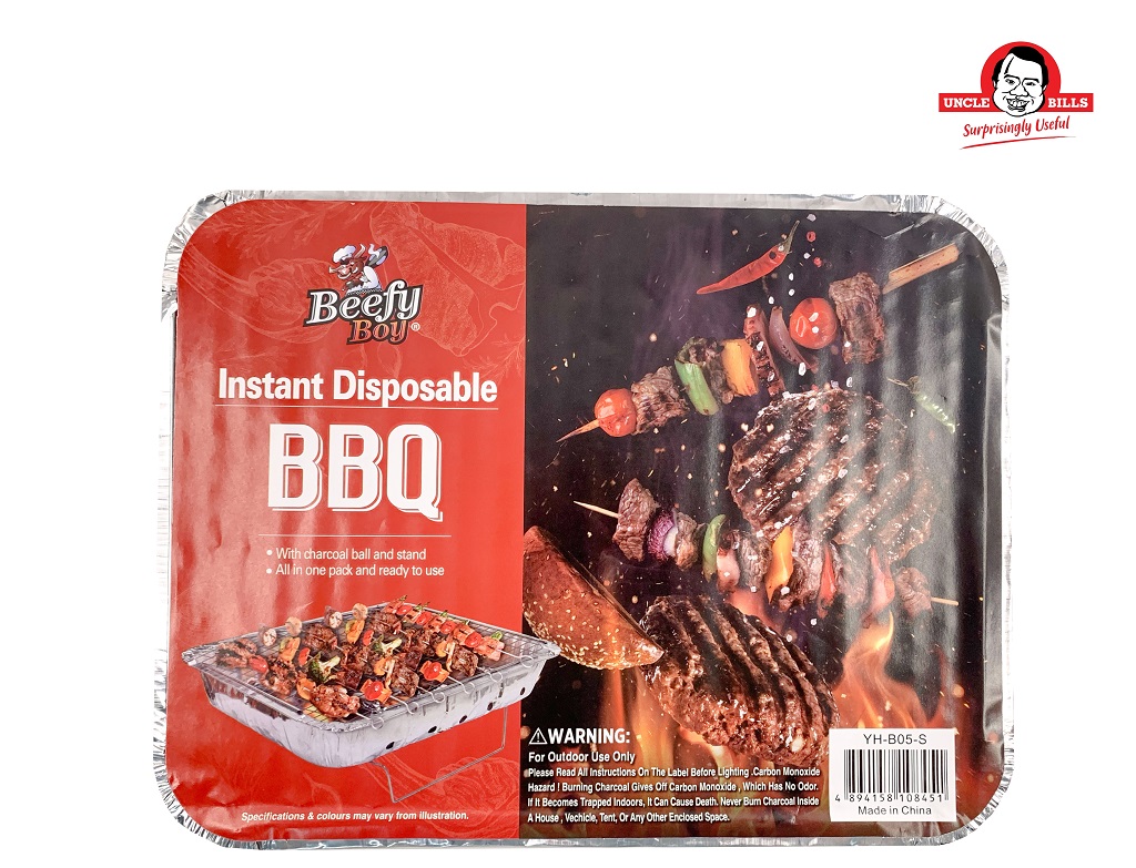 Khay Nướng BBQ Du Lịch Kèm Than Tiện Dụng Dùng 1 Lần (Bao Gồm Khay + Than + Đế) Uncle Bills YH-B05-S