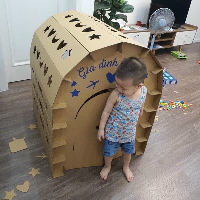Nhà carton giấy lắp ráp cho bé 85x75x95 cmTHANH NGA ĐỒ CHƠI AN TOÀN
