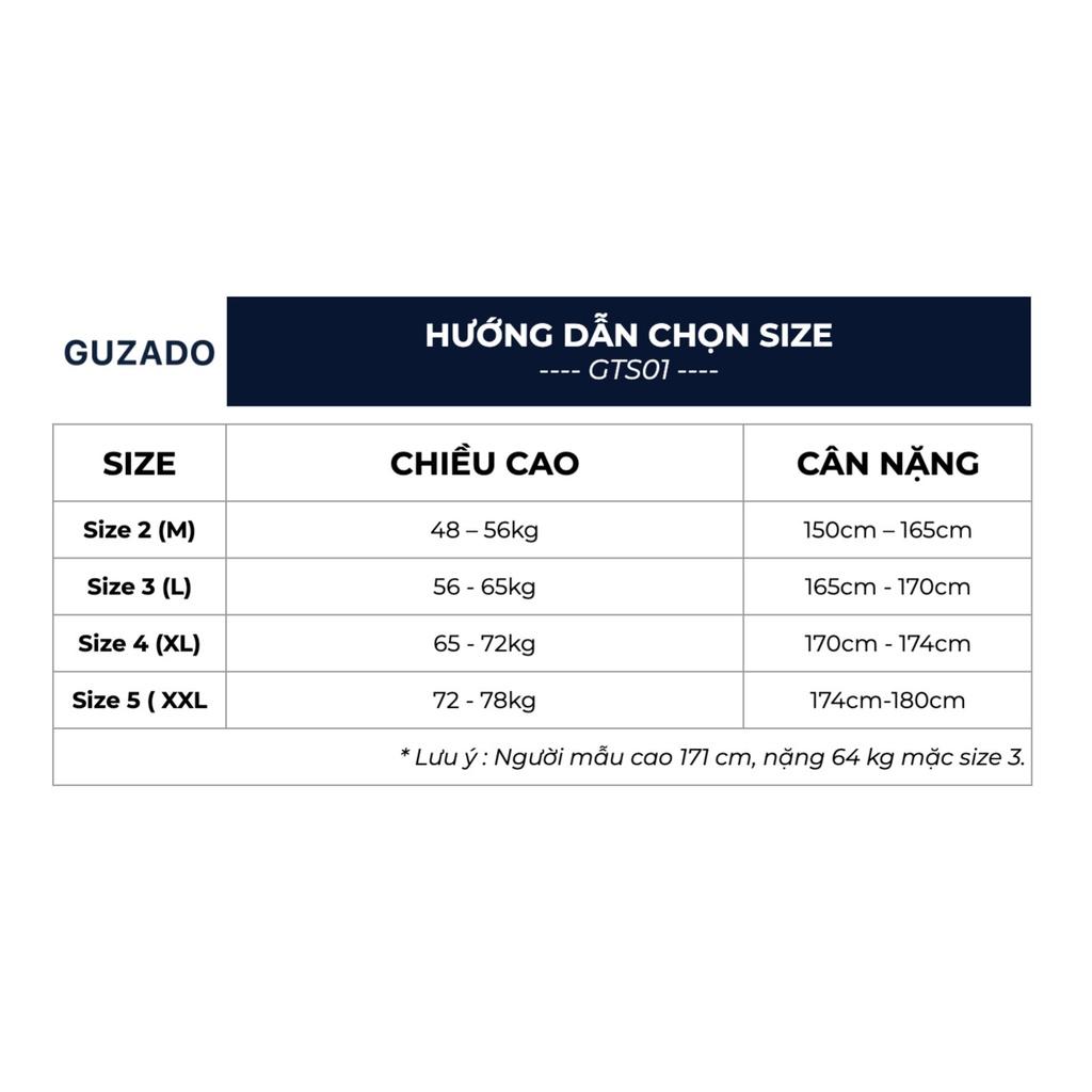 Combo 2 áo thun Guzado Cotton 2 chiều thấm hút mồ hôi cực tốt,trẻ trung năng động CBGTS01