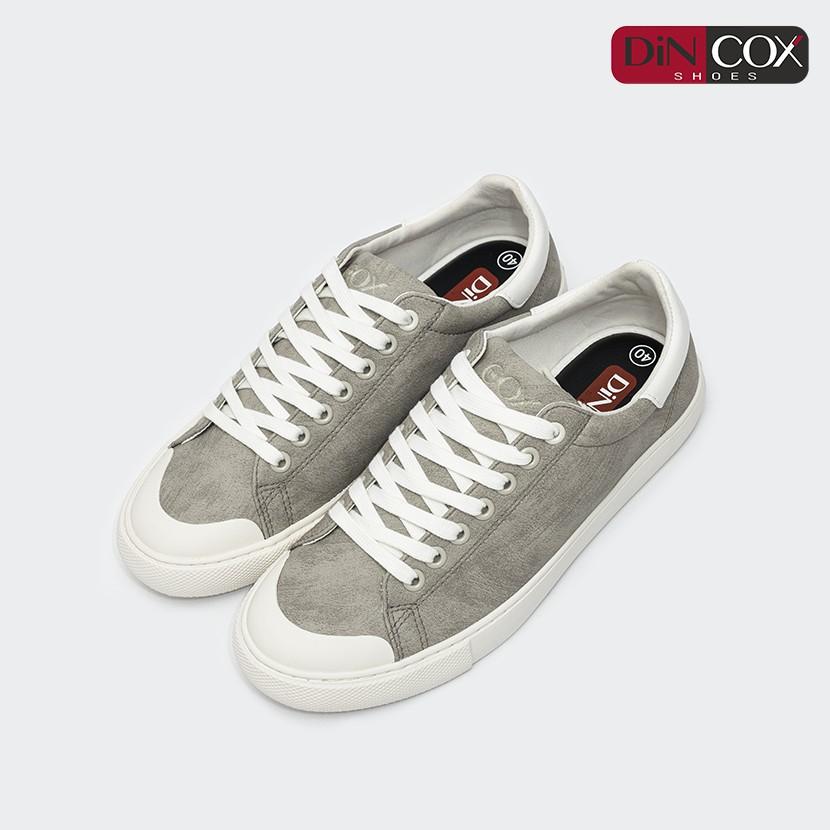 Giày Sneaker Da Nam DINCOX C13 Cách Điệu Sáng Tạo Grey/White