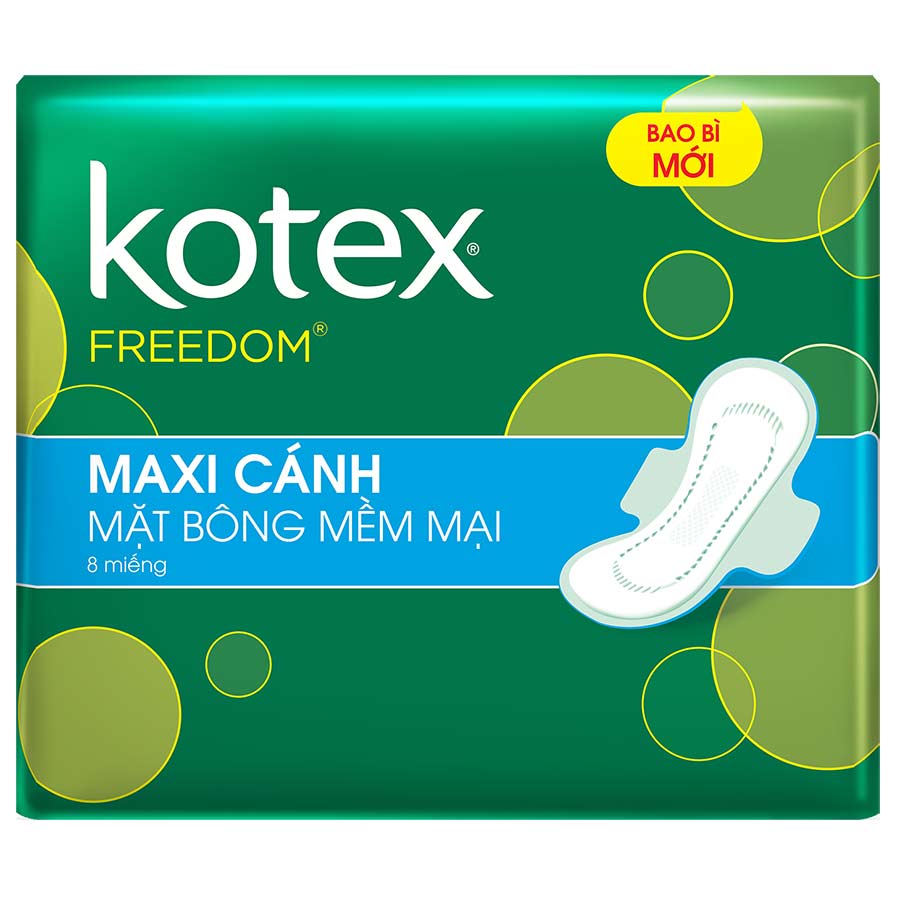 Combo 8 Gói Băng Vệ Sinh Kotex Freedom Maxi Cánh