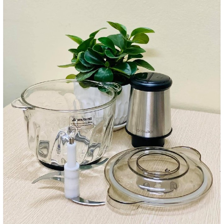 Máy Xay Thịt Cối Thủy Tinh Cao Cấp Lưỡi Dao Kép Dung tích 2,4 lít EJM186SLV