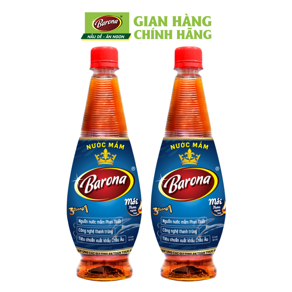 Combo 2 chai Nước Mắm Barona 12 độ đạm 750ml
