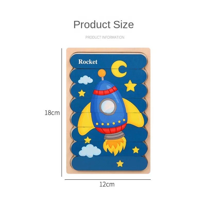 Đồ Chơi Ghép Hình Puzzle 2 Mặt Giúp Bé Phát Triển Tư Duy Logic