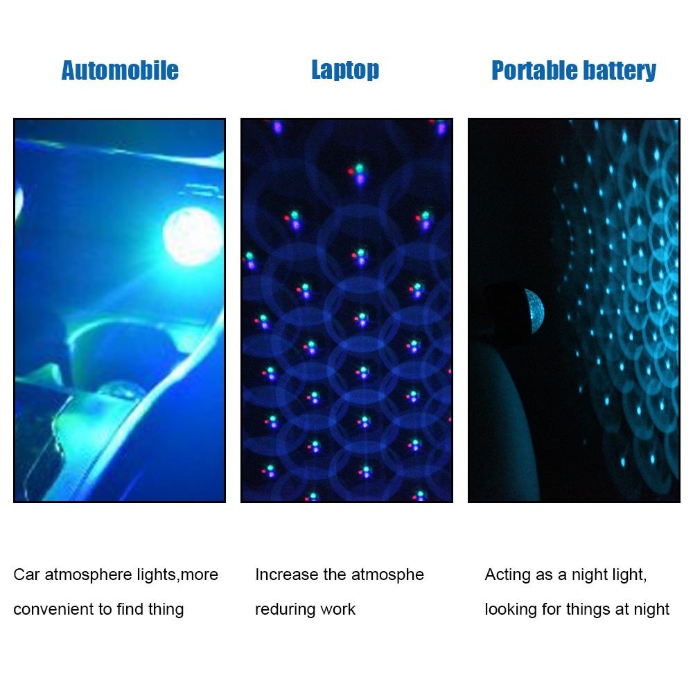 Đèn LED RGB USB mini ánh sáng màu sắc lãng mạn trang trí xe hơi