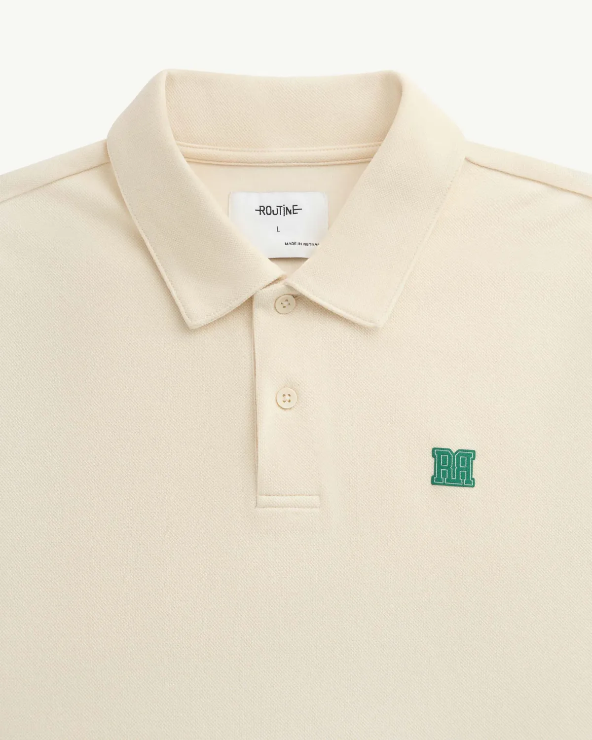 Áo polo nam phối patch Form Loose - RT 10S25POL020 | ROUTINE CÀ MAU