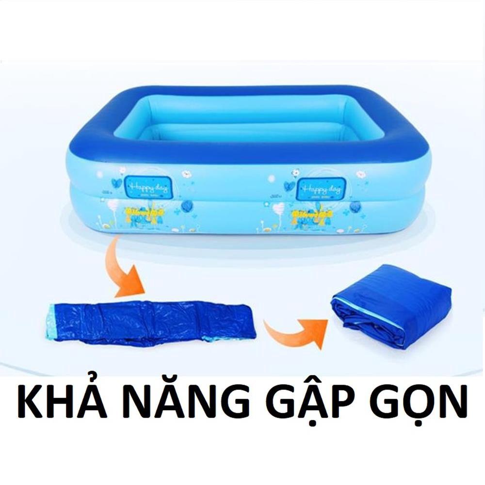 Bể Bơi Phao Bơm Hơi 1m5 Gồm 3 TẦNG Cho Bé Đa Năng Tặng 1 Bơm Điện 2 Chiều