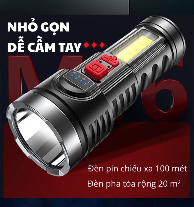 ĐÈN PIN LED THÔNG MINH SIÊU SÁNG MOON LIGHT 4 CHẾ ĐỘ