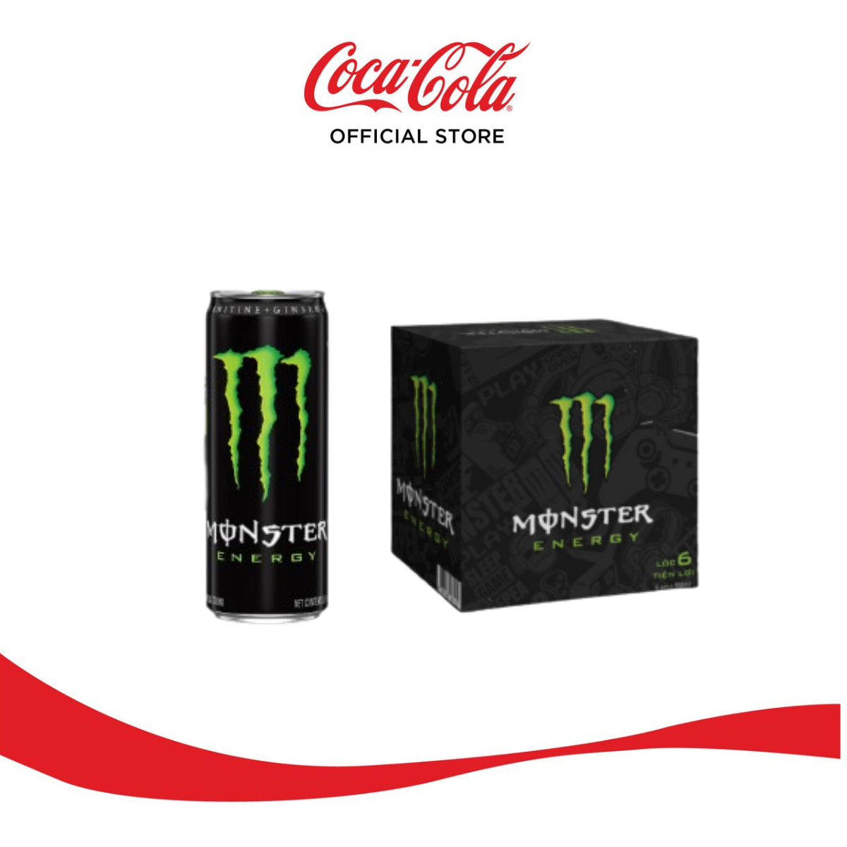 Hộp 6 lon Nước Tăng Lực Giải Khát Monster Energy 355ml/Lon Sale 25.3 Coca-Cola Official Store