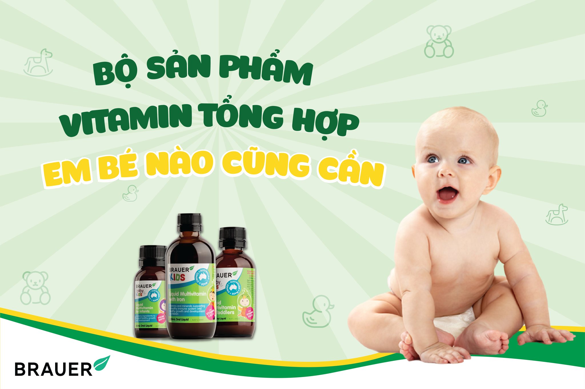 Vitamin tổng hợp cho trẻ Brauer Multivitamin Úc hỗ trợ trẻ phát triển cân đối, tăng sức đề kháng, giảm biếng ăn, giúp trẻ ngủ ngon - OZ Slim Store