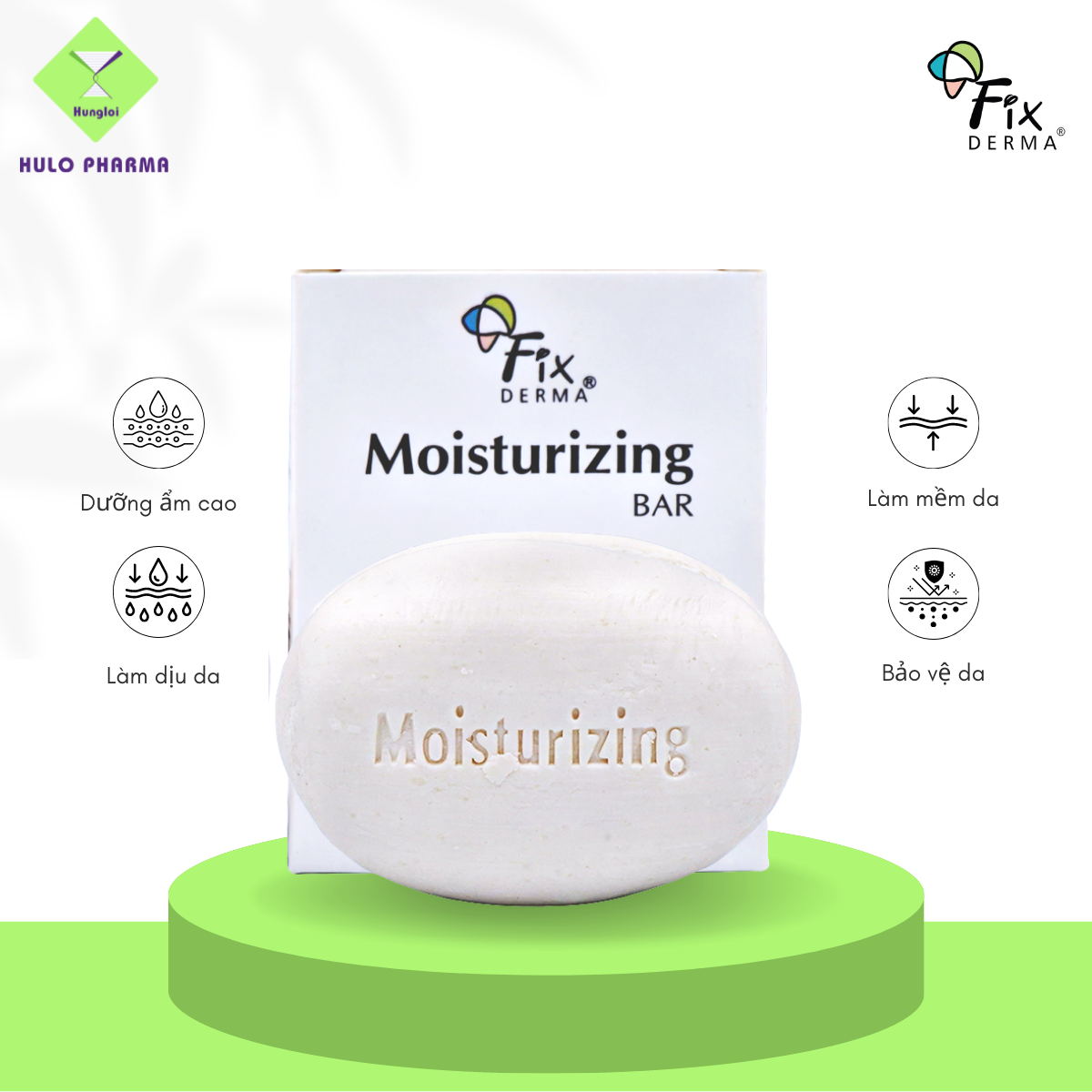 Xà Phòng Tắm Giúp Dưỡng Ẩm FIXDERMA Moisturizing Bar Giúp Dưỡng Trắng Da, Cấp Ẩm, Mềm Mịn Da 100g - Hùng Lợi