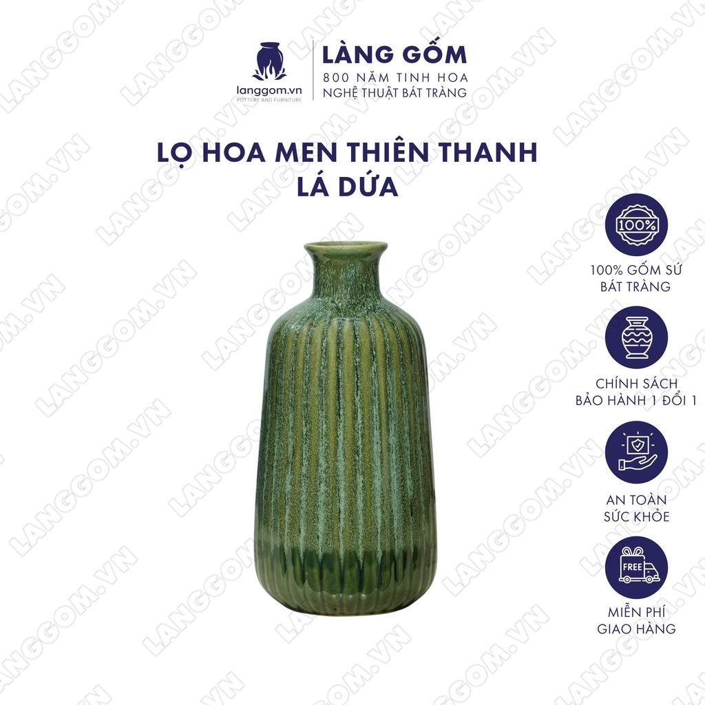Bình hoa, lọ hoa Gốm sứ Bát Tràng cao cấp lá dứa dùng làm quà tặng, trang trí - Làng Gốm Bát Tràng