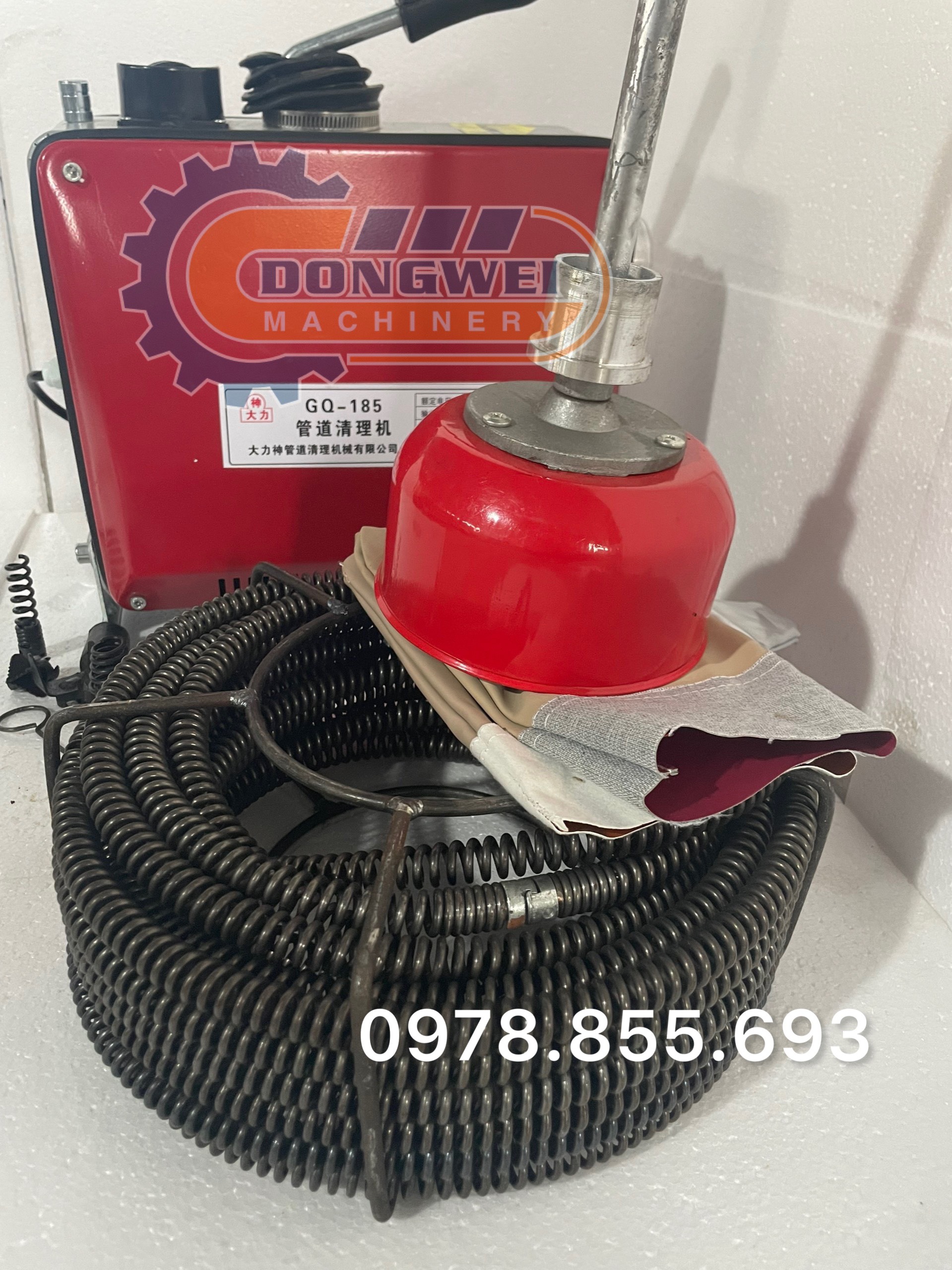 Máy thông tắc cống GQ185_1000w tặng kèm cuộn dây đường kính 16mm dài 15m