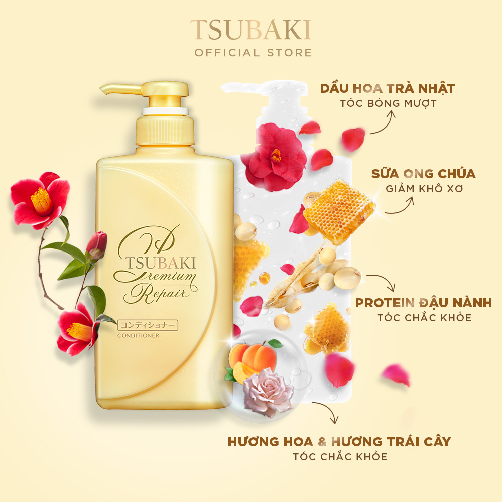 [Made in Japan] Bộ Đôi TSUBAKI Phục Hồi Ngăn Rụng Tóc (490ml/chai)