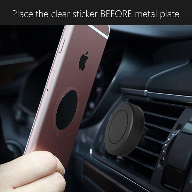 8 Pcs Magnetic Metal Plates Sticker for Smart Phones Matte Black