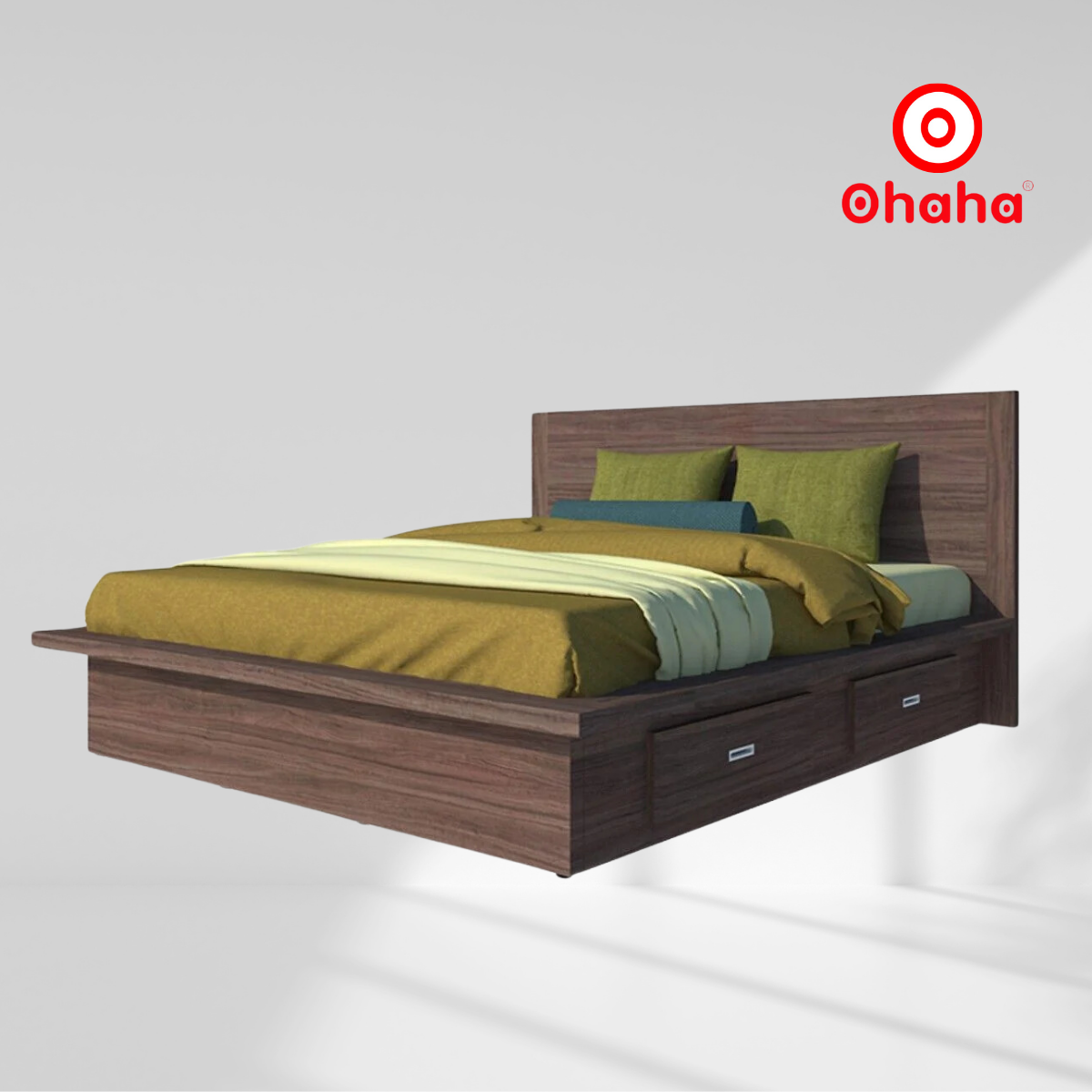 [Miễn phí vận chuyển &amp; lắp đặt] Giường ngủ cao cấp gỗ công nghiệp thiết kế hiện đại có hộc kéo Ohaha - GC001