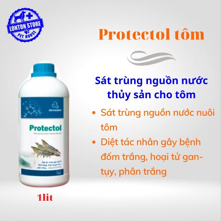 VEMEDIM Protectol tôm, dùng sát trùng nước nuôi thủy sản ao tôm, chai 1lit