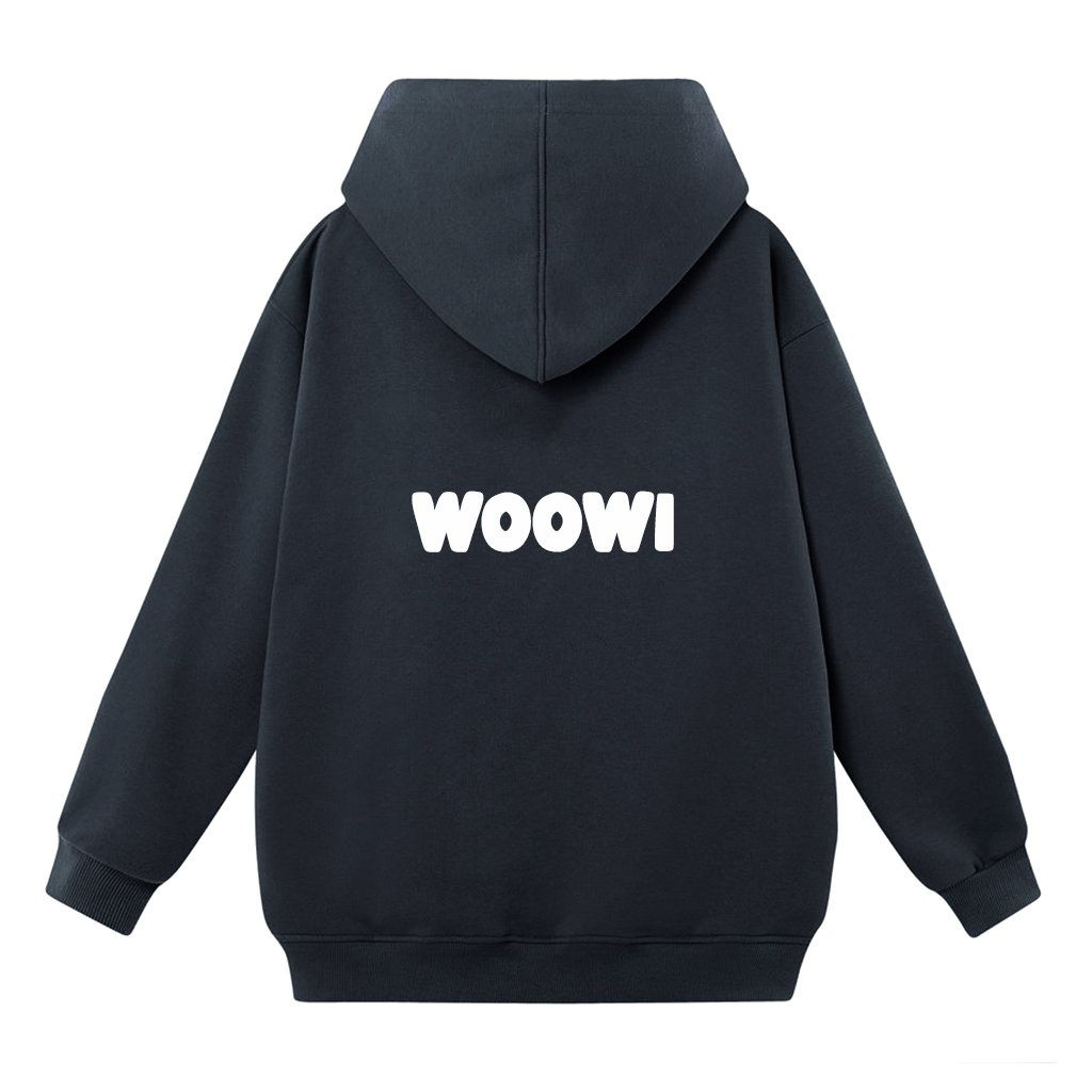 Áo khoác Hoodie Zip nam nữ SAM CLO có mũ form rộng chất nỉ tay dài thu đông in chữ WOOWI