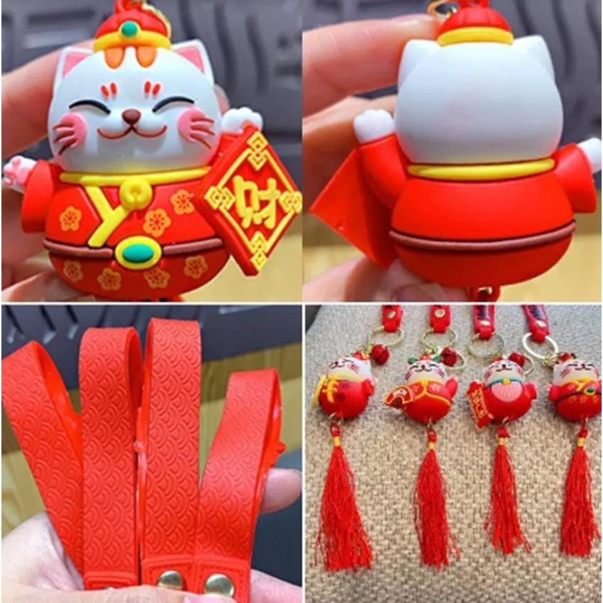 Móc chìa khóa Mèo Thần Tài Cute đem lại may mắn cho bạn quanh năm , treo túi xách hay treo chìa khóa rất tiện lợi