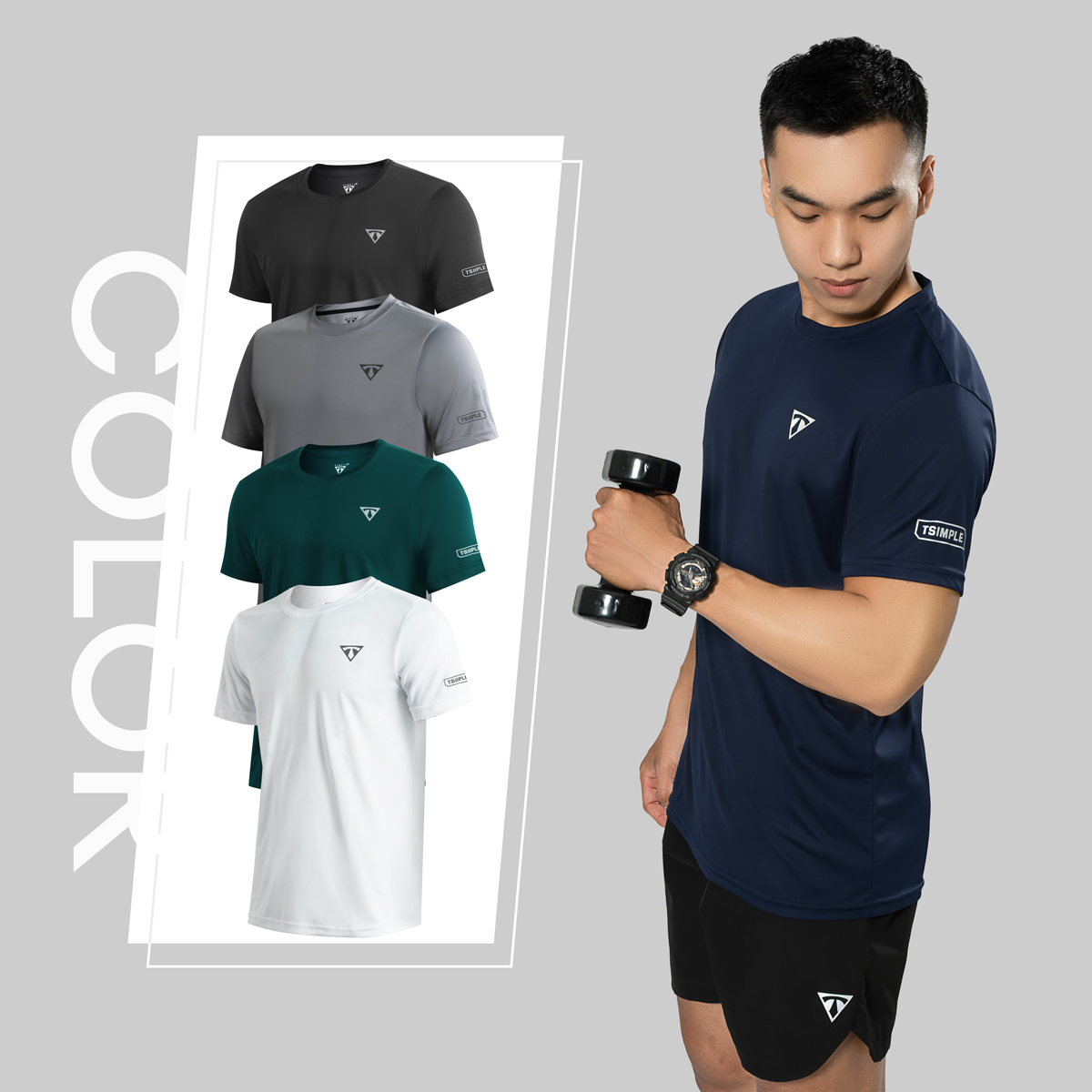 Áo Thể Thao Nam cổ tròn tay ngắn tập gym vải thun lạnh thoáng mát co giãn chuẩn form MSSAHS