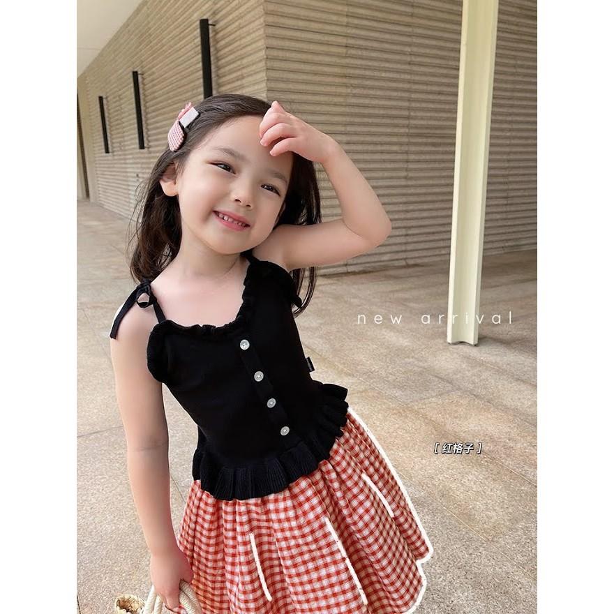 Chân váy kẻ caro, chân váy trơn màu cho bé gái siêu hot hit