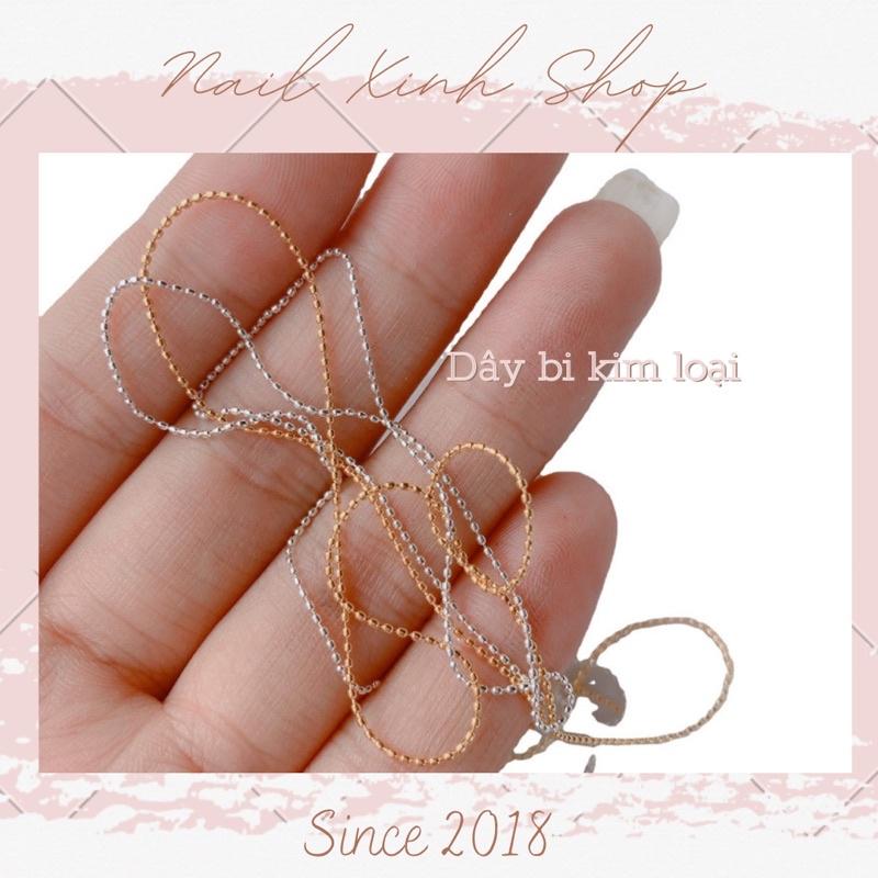 Dây bi kim loại gắn móng nail phong cách Hàn Quốc