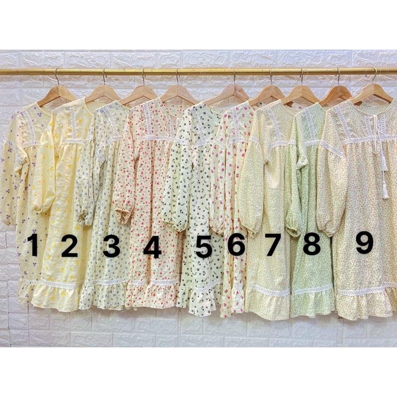 Váy babydoll hoa nhí chất xịn đi chơi đi biển bầu bì bon chen cực xinh bkfrreship