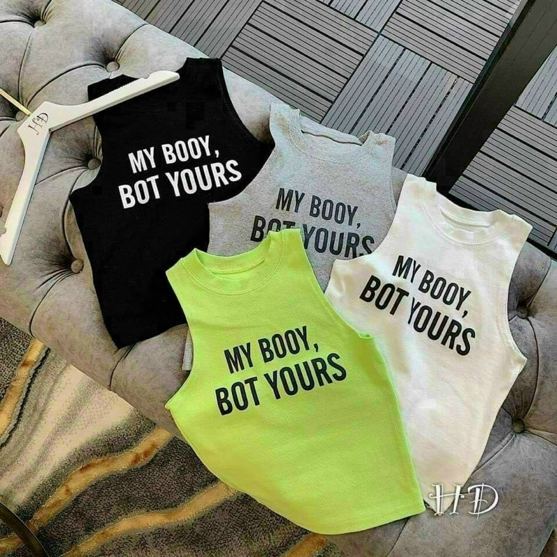 Áo ba lỗ body nữ phối chữ MY BODY, chất vải co giãn 4 chiều lên From tôn dáng