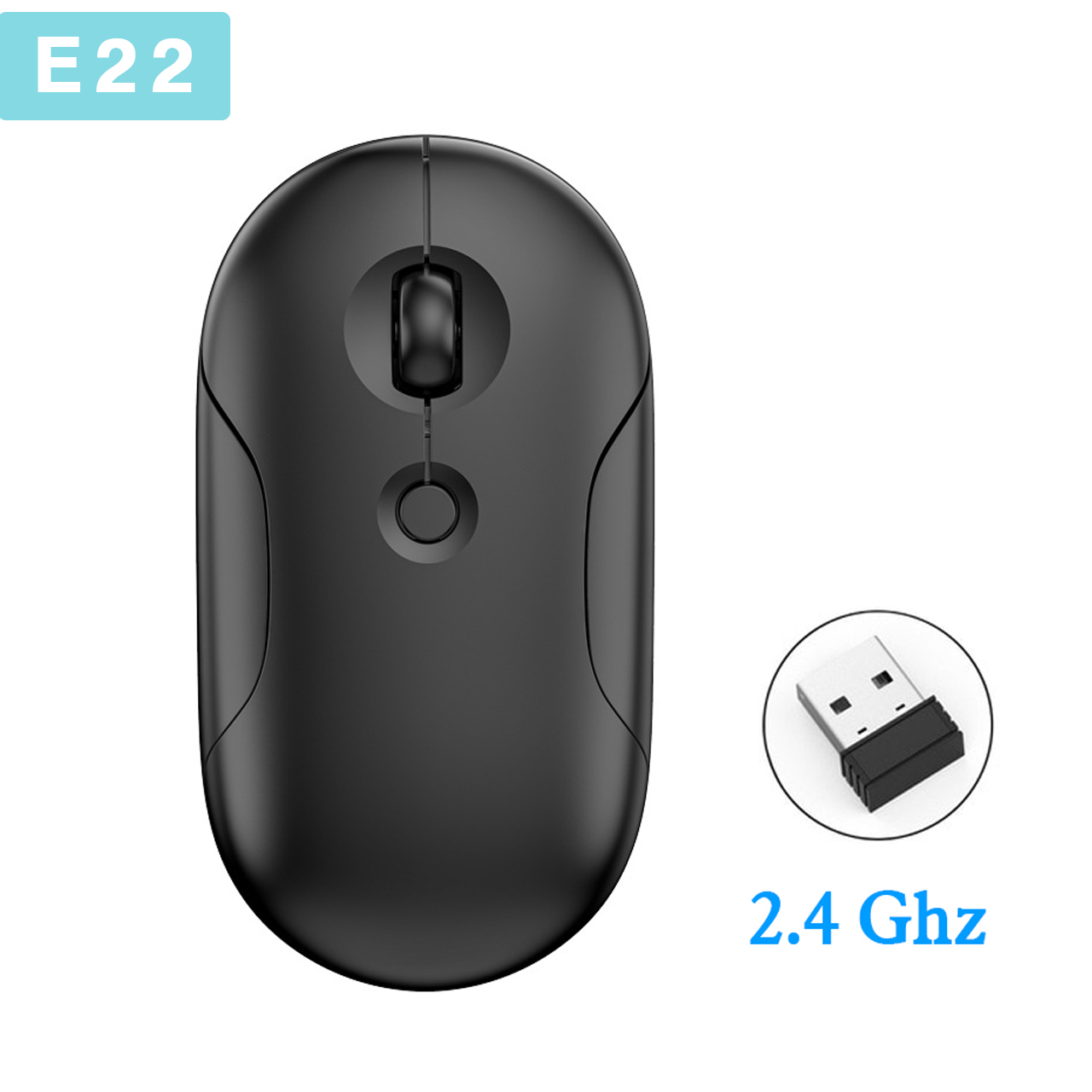 Chuột Không Dây Sạc Điện Vinetteam E22 Wireless 2.4GHz Silent Giảm Ồn Phù Hợp PC/Laptop - Hàng Chính Hãng