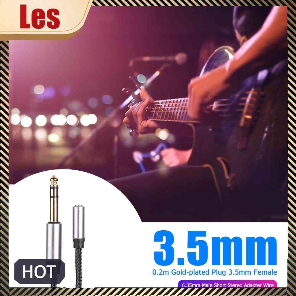 Dây Cáp Âm Thanh 0.2m Mạ Vàng Chuyển Đổi Đầu Cái 3.5mm Sang Đầu Đực 6.35mm