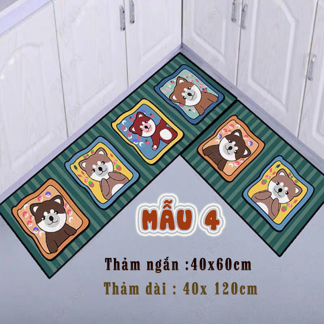 Bộ 2 thảm ngắn dài 3D trong nhà bếp cao cấp