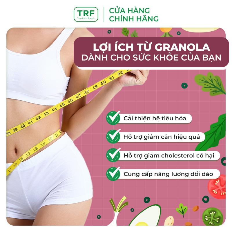 Ngũ cốc Granola Fruits Nuts Trái cây sấy Giảm Cân Healthy Ăn kiêng The Rich Foods 250G