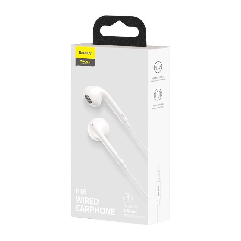 Tai nghe có dây Baseus Encok H16 Wired Earphone 3.5mm 1.2m , tích hợp micro đàm thoại chất lượng cao -Hàng Chính Hãng