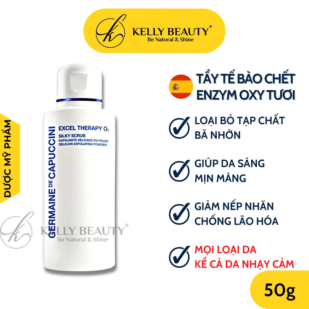 Tẩy Tế Bào Chết Enzym Dạng Bột Germaine ET O2 Silky Scrub Delicate Exfoliating Powder - Kelly Beauty