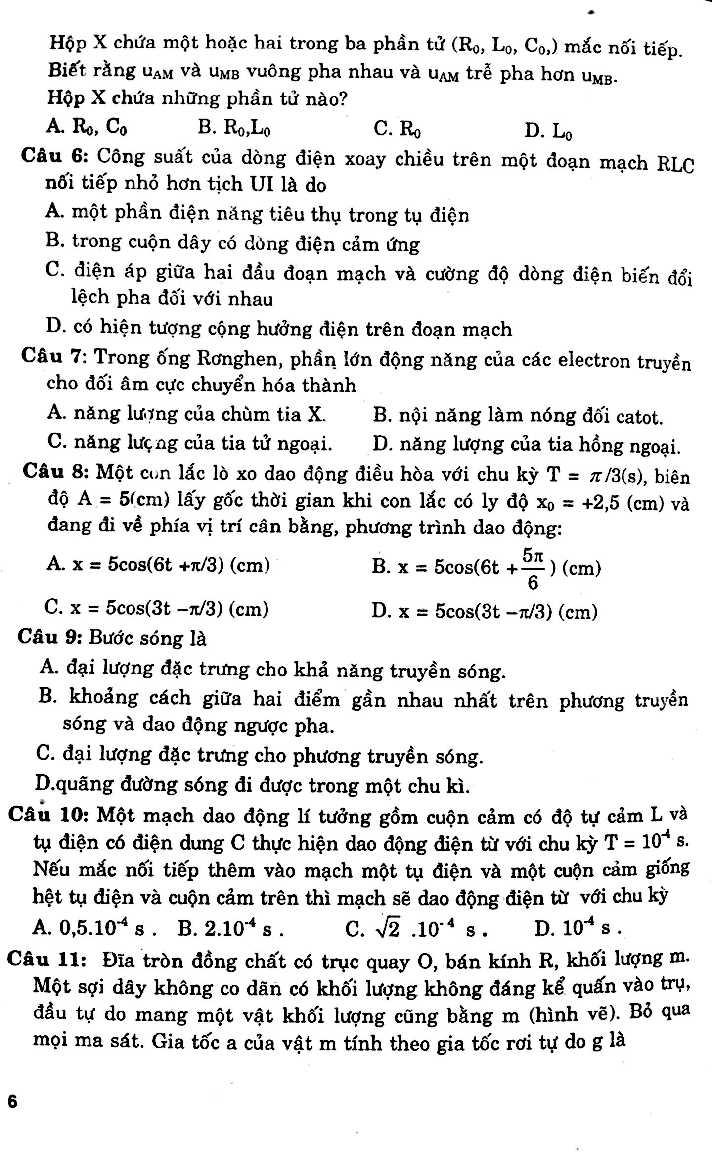 Cấu Trúc Các Dạng Đề Thi Trắc Nghiệm Vật Lý 12